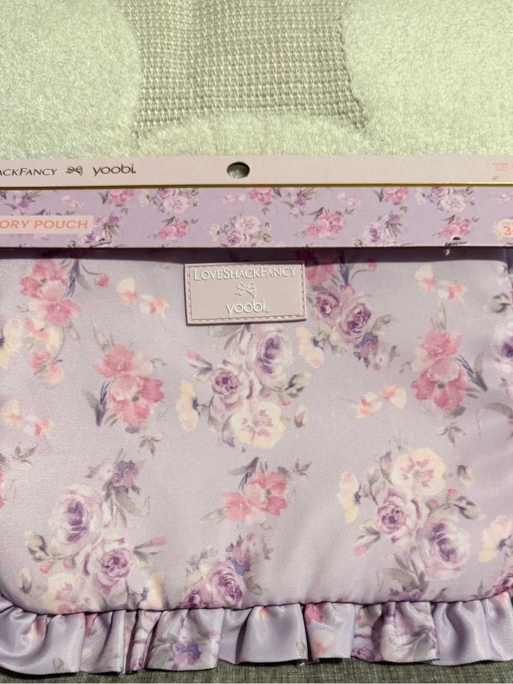 LoveShackFancy x Yoobi Floral accessories Pouch - Lavender & Pink